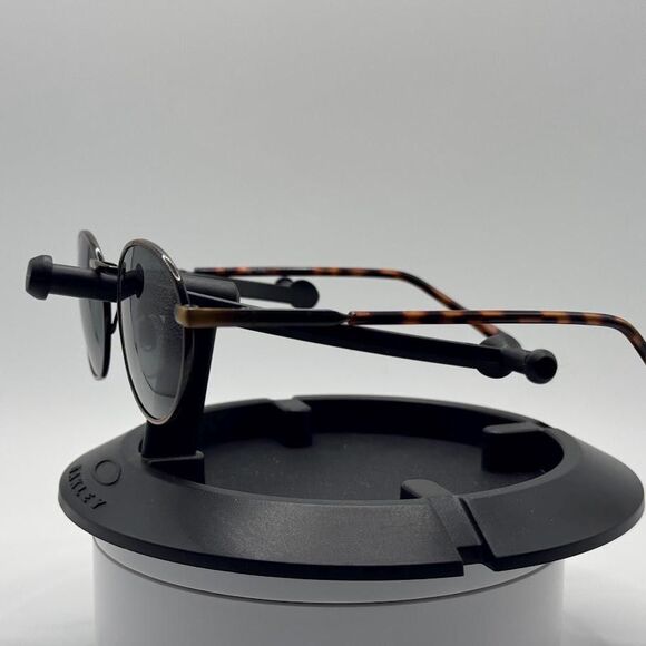 Vintage 90s-Y2K Small Round Gold Eyeglass Frames with New Non-RX Grey Sun Lenses main image 4